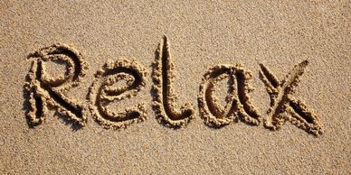 Relax drawn in sand