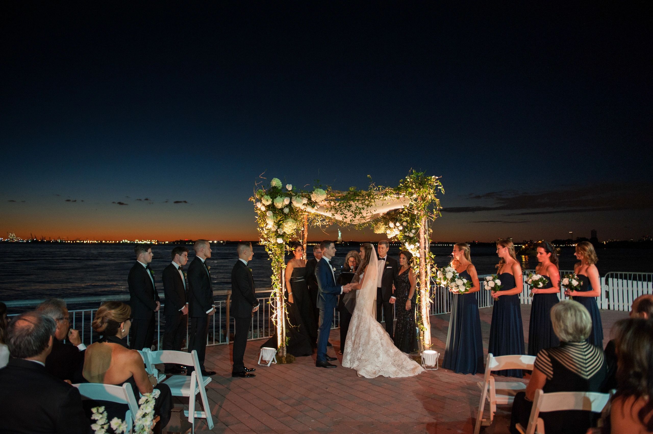 wedding photo, Liberty warehouse, ceremony, Chuppah, silhouette, Love, wedding, new york