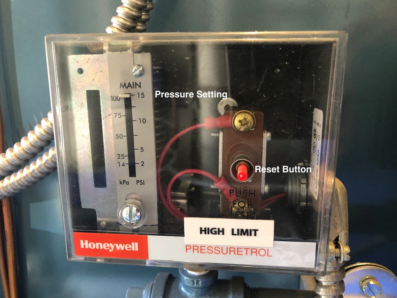 Why is the boiler tripping the pressure control?