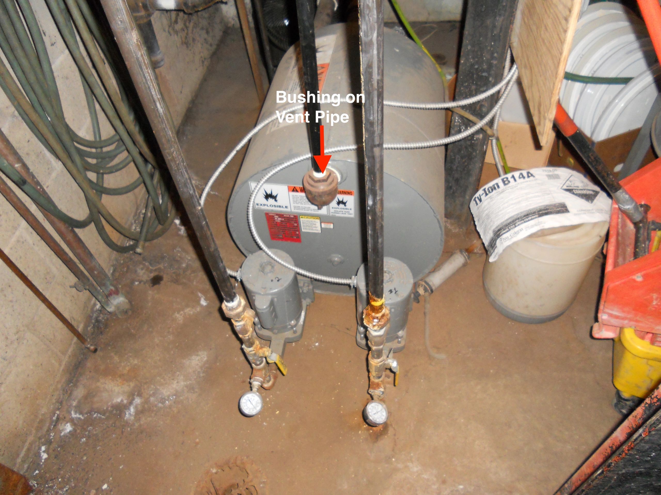 Why is steam coming from the boiler feed vent?