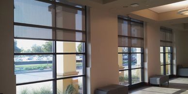 Commercial window shades.
Business lobby in Charlotte, North Carolina. Ask Anytime Commercial Dept.