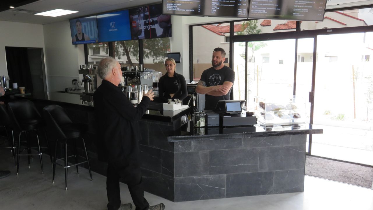 This project transformed a long-standing dry cleaner into a modern drive-thru coffee shop.