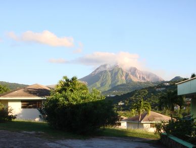 Looking at the Soufrière Hills volcano.