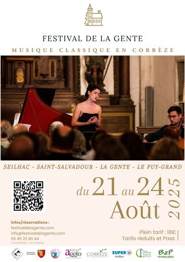 Classical music festival poster featuring a female singer in a church setting.