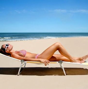 Sunbathing on a beach