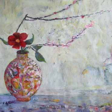 FLOWER ON THE MOUNTAINSIDE

Medium: Mixed Media on Paper
Size: 36 x 36
 Floral