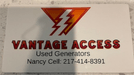 Vantage Access/
used generators
217-414-8391