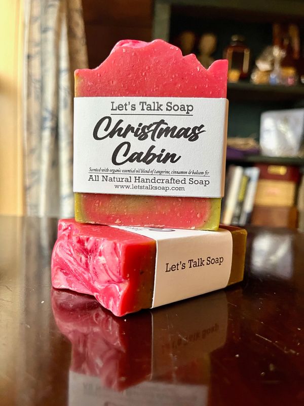 CHRISTMAS SOAP.  RED AND GREEN SWIRL SOAP. 