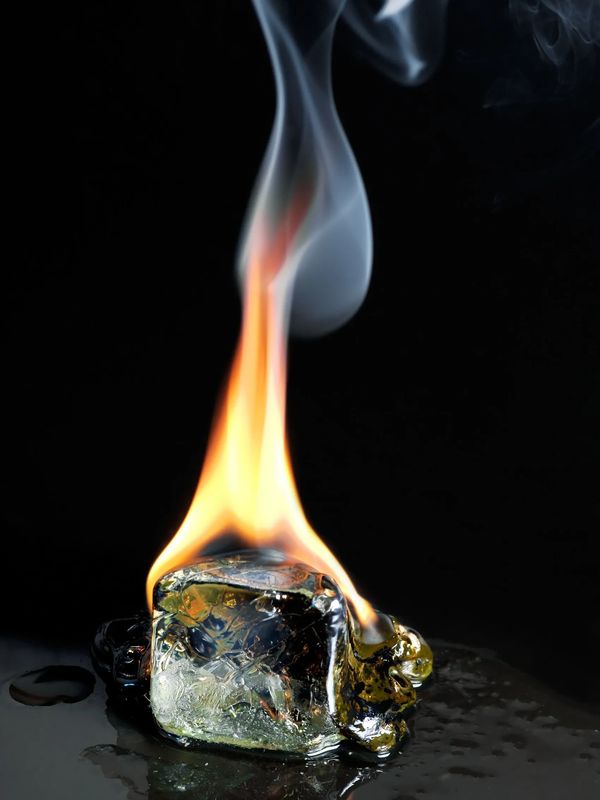 A view of ice burning