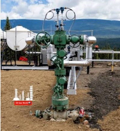 Green oil and gas pipeline valve system in a rural area.
