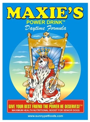 Maxie's Power Drink Character and label design for Dog product.