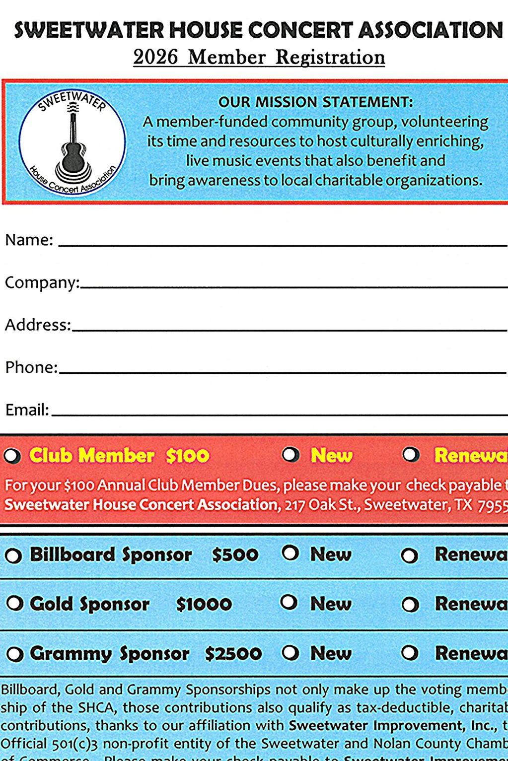 YOU CAN FILL OUT THE FORM AND UPLOAD IT AS AN ATTACHMENT ON THE HOME PAGE BY CLICKING THE "FOR INFOR