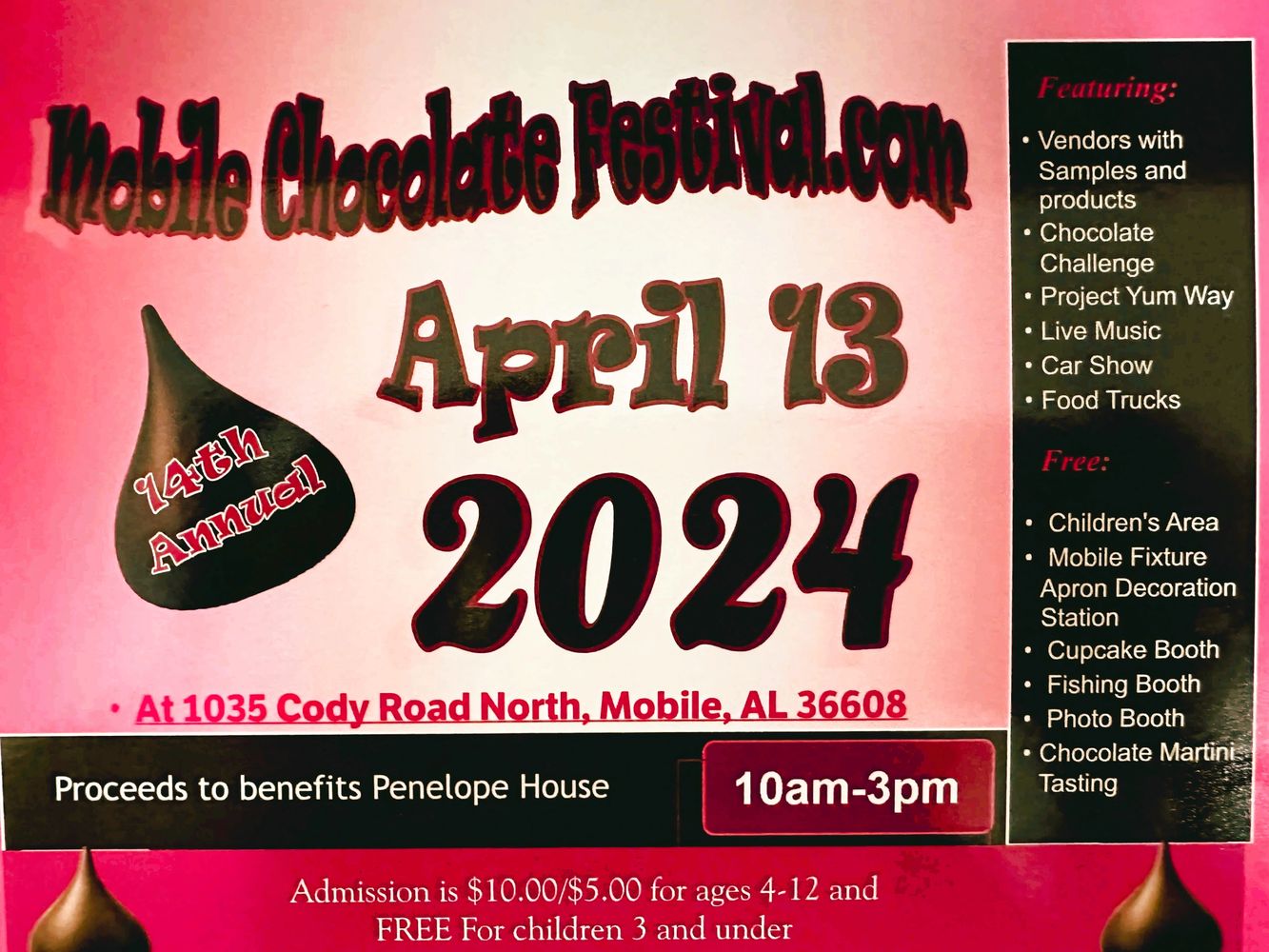 Welcome! Indulge in all that is Chocolate!
Proceeds benefit Penelope House!