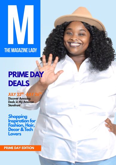 Woman waving on magazine