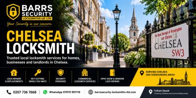 Professional locksmith services in Chelsea London from Barrs Security Locksmiths
