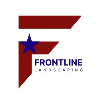 Logo for Frontline Landscaping with a stylized F and star.