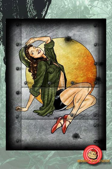 "Bombshelle" pin-up painting