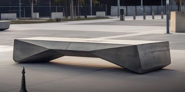 sleek concrete bench
