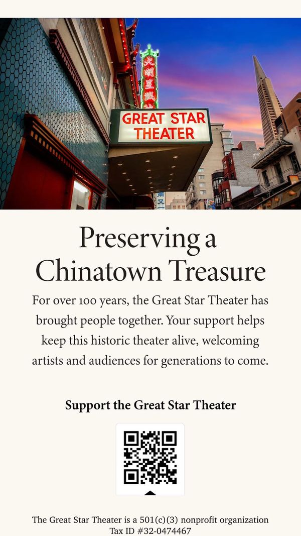 Great Star Theater marquee in Chinatown at sunset, preserving a historic cultural treasure.
