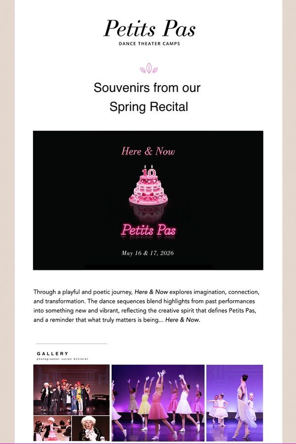 Spring recital memories from Petits Pas dance theater.