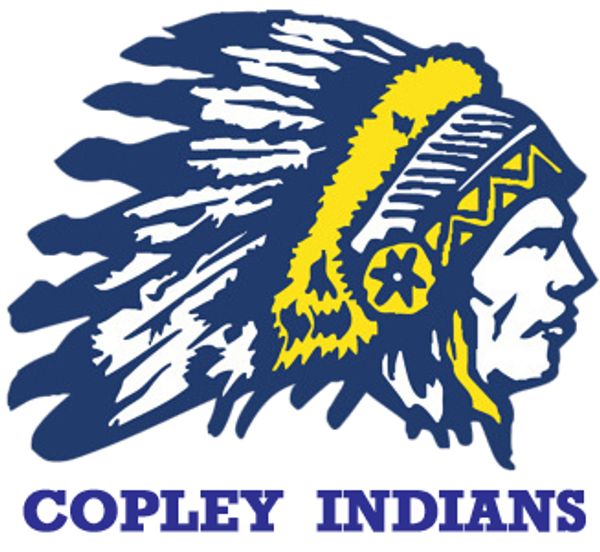 Copley Indians logo featuring a Native American chief with a feathered headdress.
