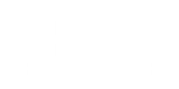 Eros Health logo with white lettering and the letter O has a black beta fish inside