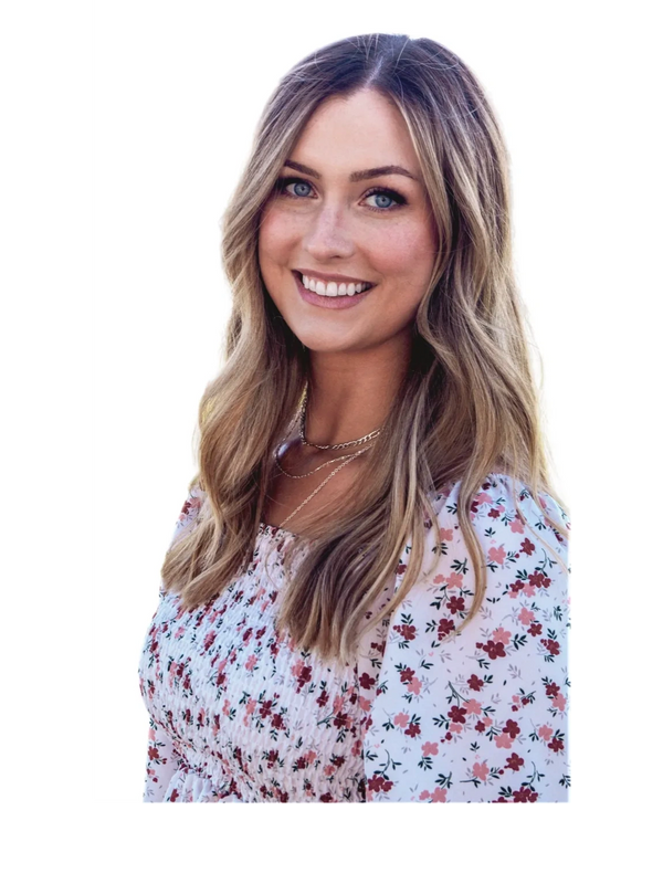 blonde female smiling