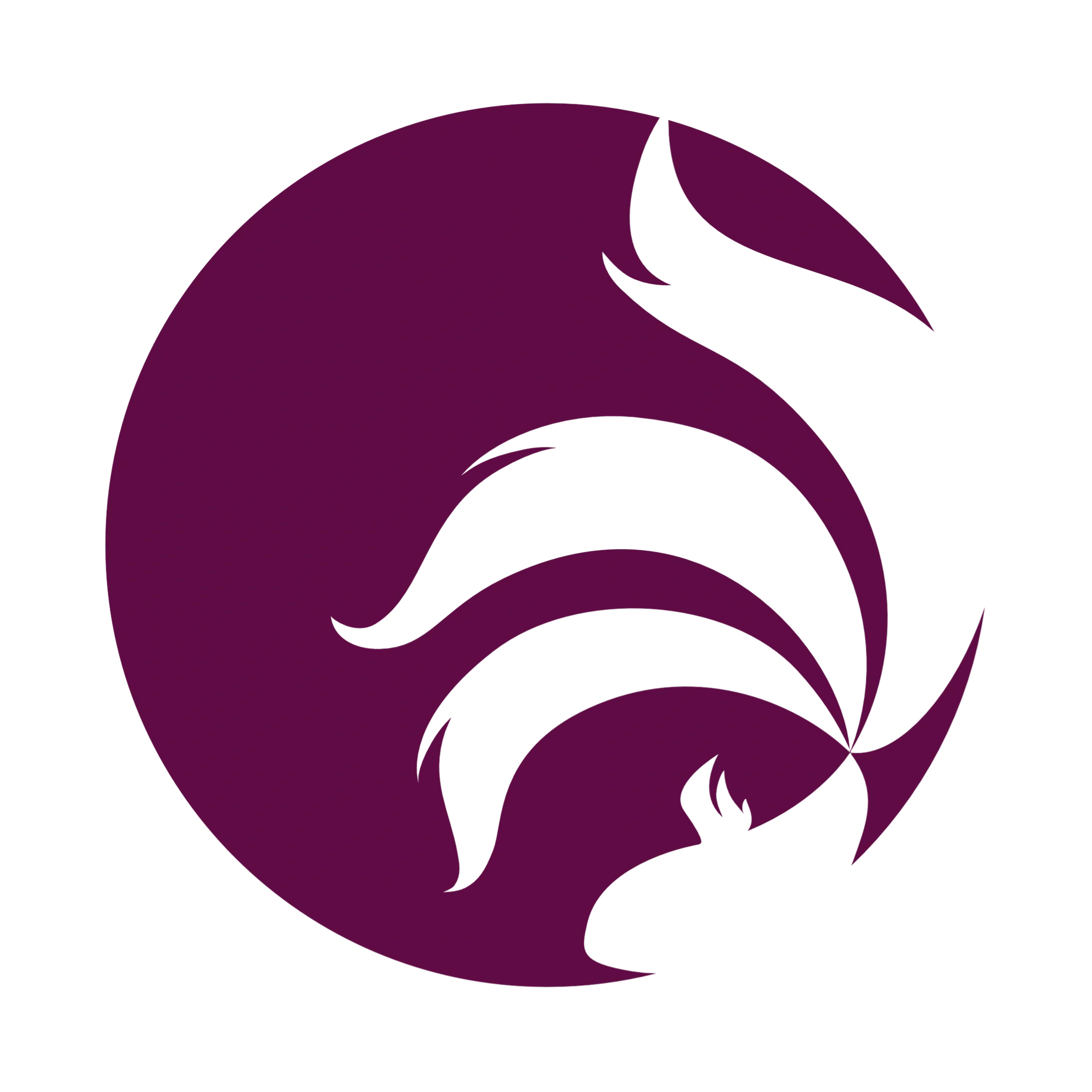 Eros Health logo image a purple circle with a white betta fish inside
