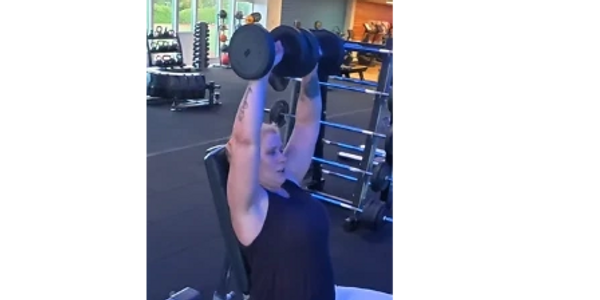 I'm at the gym with a women I was supporting on her fitness journey  we are connecting.