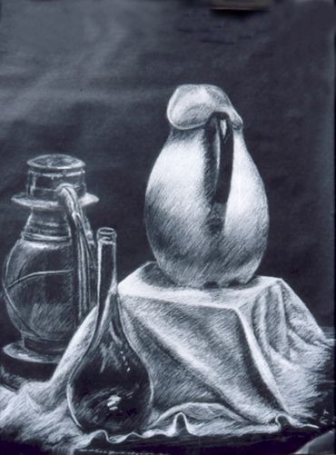Olympic College Drawing Class 2004
Student work
Still life 
Professor Tomas Oliva