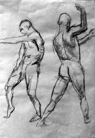 Olympic College — Drawing Class, 2004 Student work, Life model.
Professor: Tomás Oliva 