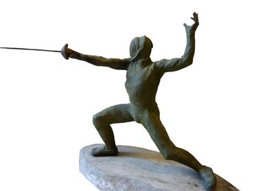 Sculptor Tomas Oliva, Sculpture of a Swordfighter 1977, ceramic