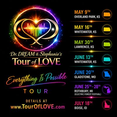 Tour of LOVE concert dates across various US cities from May to July.