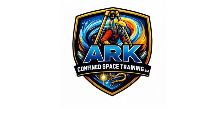 Worker in protective gear crawling through a tunnel with a rope.