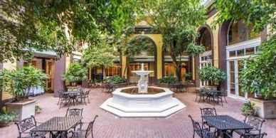 Beautiful Courtyard and Fountain for your ceremony backdrop