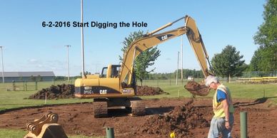 After the sod was removed the actual excavation to the footing grade.