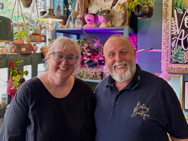 Sher and Dave (owners) smiling at the camera