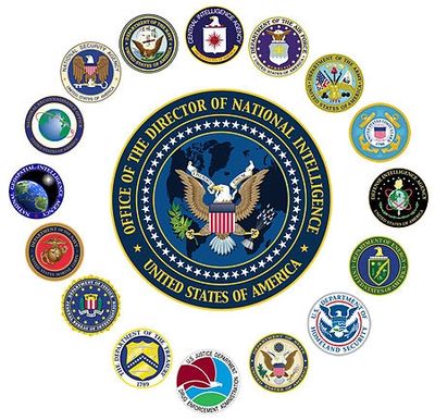 Logos around the seal of the Office of the Director of National Intelligence