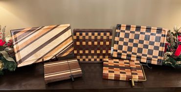 Cutting boards with Maple, Walnut, Cherry and Mahogany