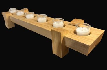 Candle Holder made with Rainbow Poplar