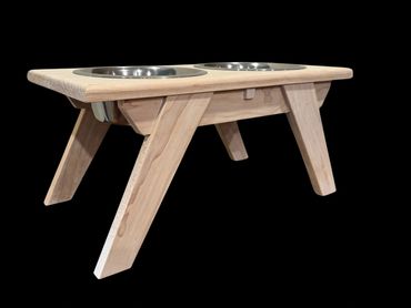 Modern Elevated Dog Feeder - Maple 