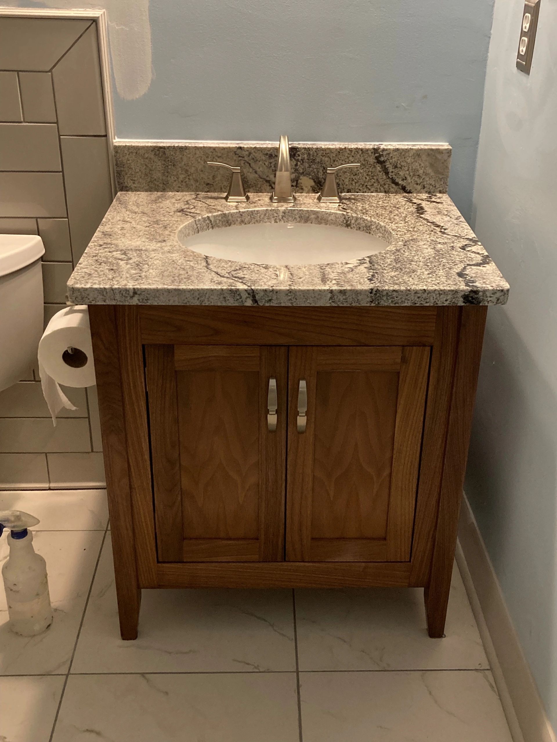 Walnut Vanity,- Shaker Style