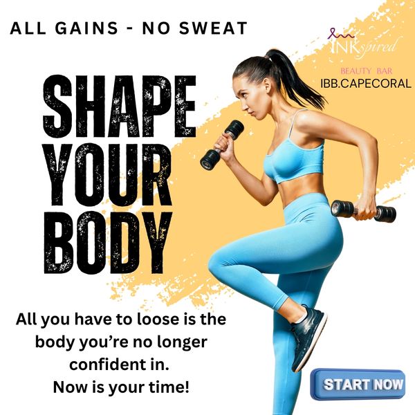 Woman in blue workout outfit exercising with dumbbells, promoting body shaping.