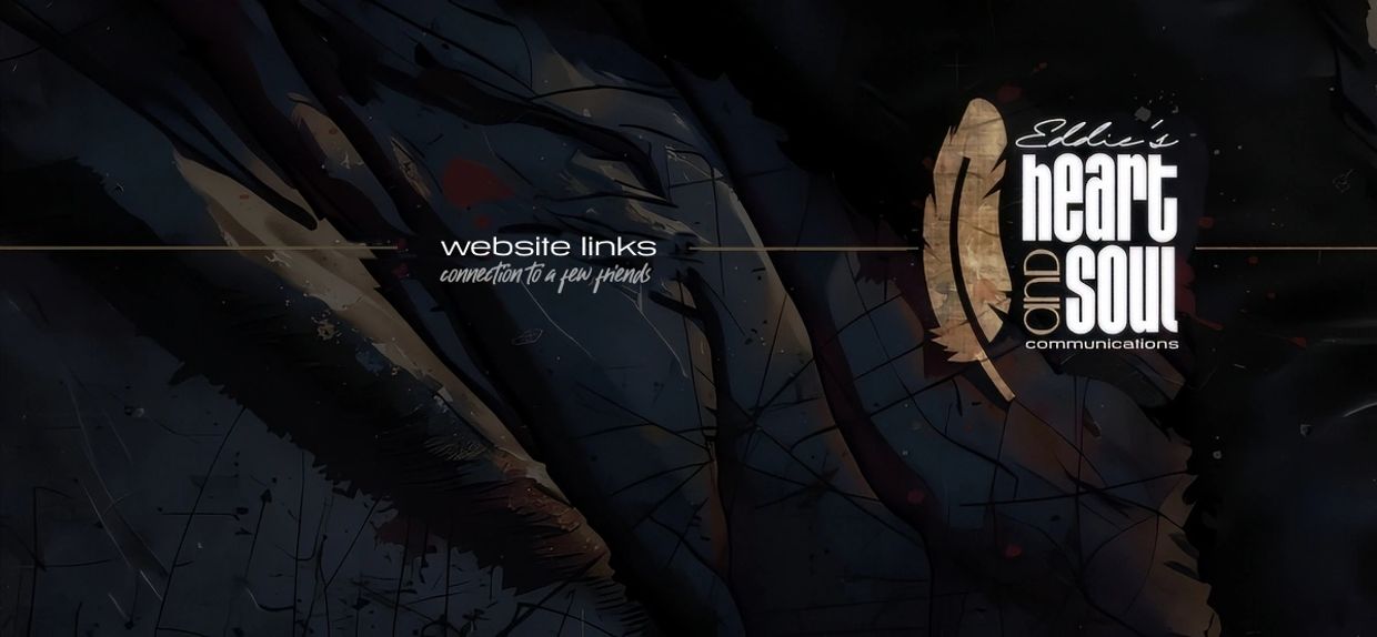Dark artistic background with feather and website link text in white.
