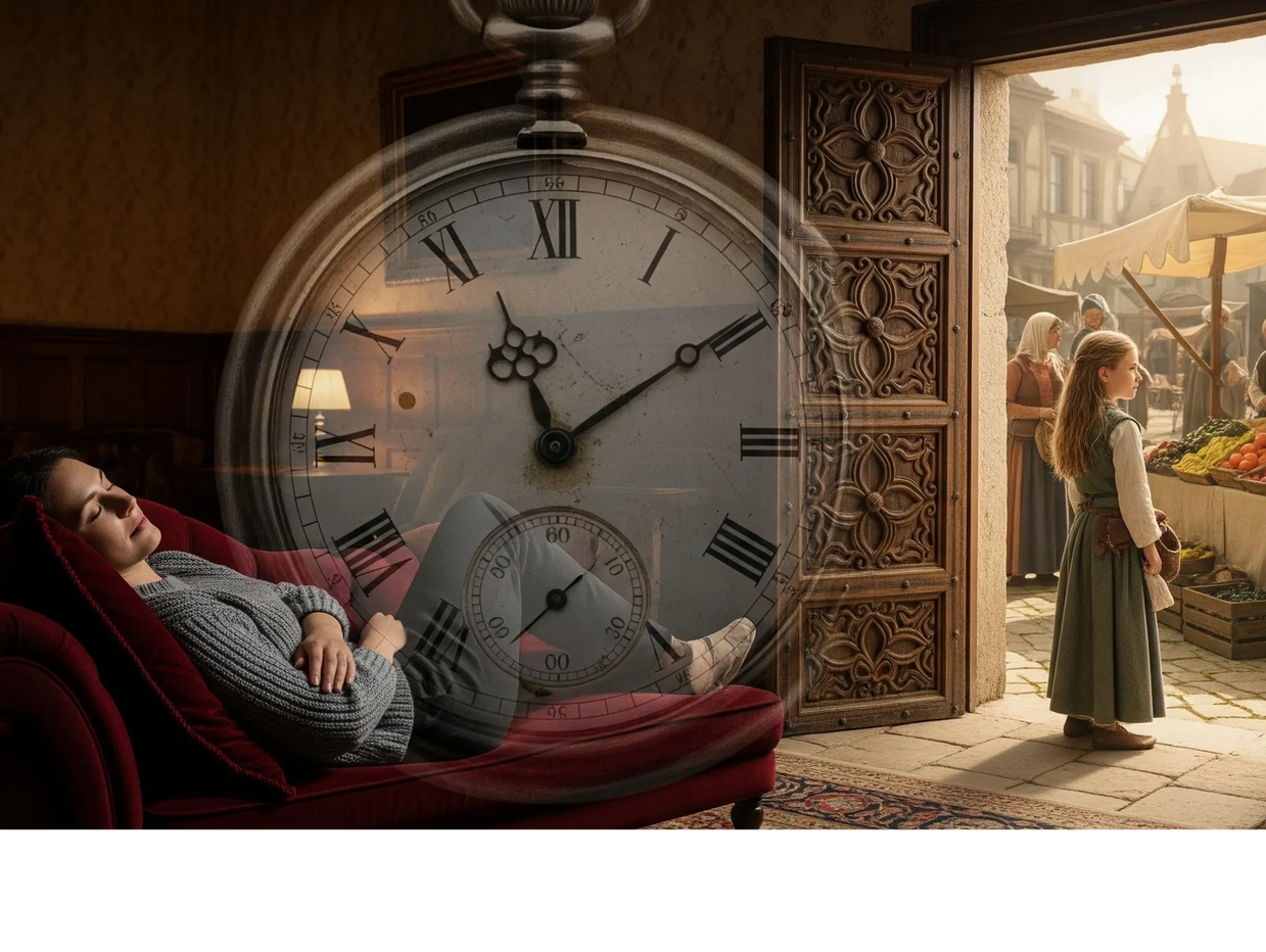 A woman experiencing past life regression therapy in Southampton UK