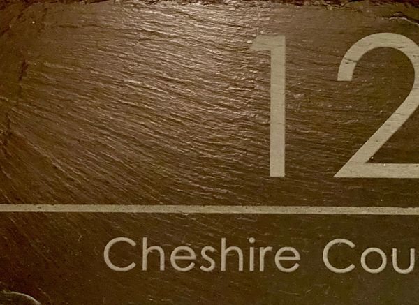 laser engraved slate house address sign