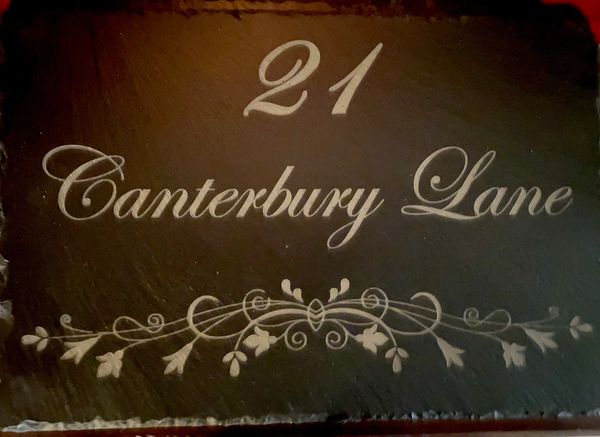 laser engraved slate house address sign