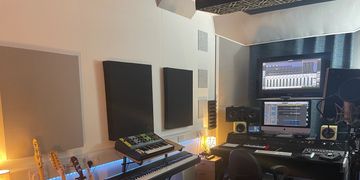 Our recording space and some of available instruments at Production Room Recording Studio.