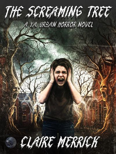 Illustration of a girl covering her ears while trees with faces scream around her.
