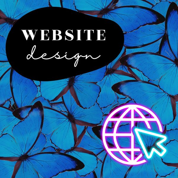 Butterflies with the words 'Website Design,' representing custom website design services